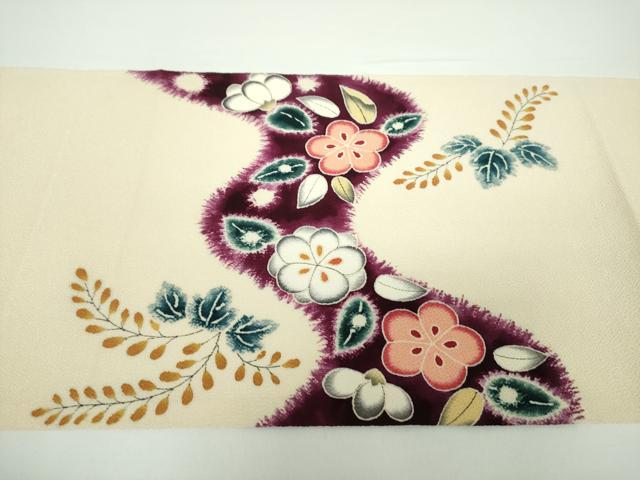 平和屋着物○九寸開き名古屋帯 絞り 辻が花 鬼しぼ縮緬 金彩 正絹