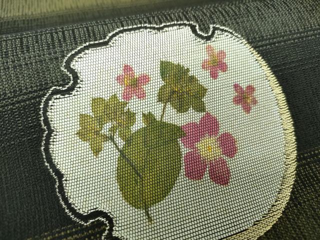 平和屋着物●九寸開き名古屋帯　押し花　雪輪　金糸　やまと誂製　正絹　逸品　DAAX4226ps 平和屋着物○九寸開き名古屋帯 押し花 雪輪 金糸 やまと誂製 正絹