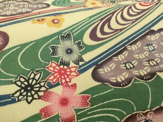 平和屋着物○八寸名古屋帯 紬地 動物丸文 黒地 正絹 逸品 CAAY9805hy