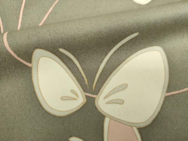 平和屋着物●上質な小紋　舞蝶文　金彩　反端付き　正絹　逸品　未使用　DAAX4272ps 平和屋着物○上質な小紋 舞蝶文 金彩 反端付き 正絹 逸品