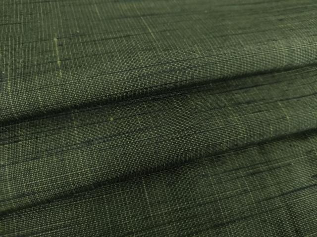 平和屋着物●男性　紬　深緑色　正絹　逸品　未使用　DAAX4287ps