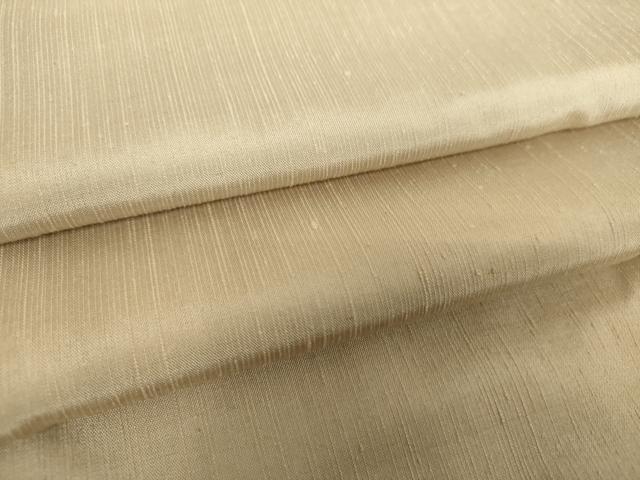 平和屋着物●上質な紬　色無地　白橡色　正絹　逸品　DAAX4297ps