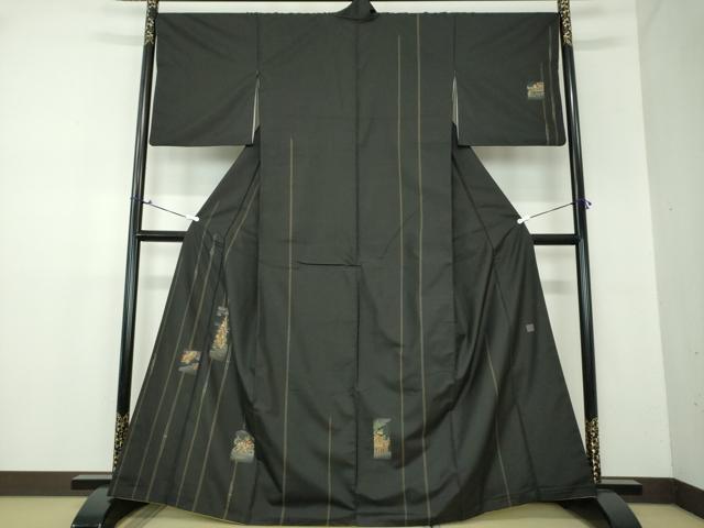 平和屋着物●本場大島紬　訪問着　作家物　刺繍　祇園祭　竹節　金彩　正絹　逸品　DAAX4299ps