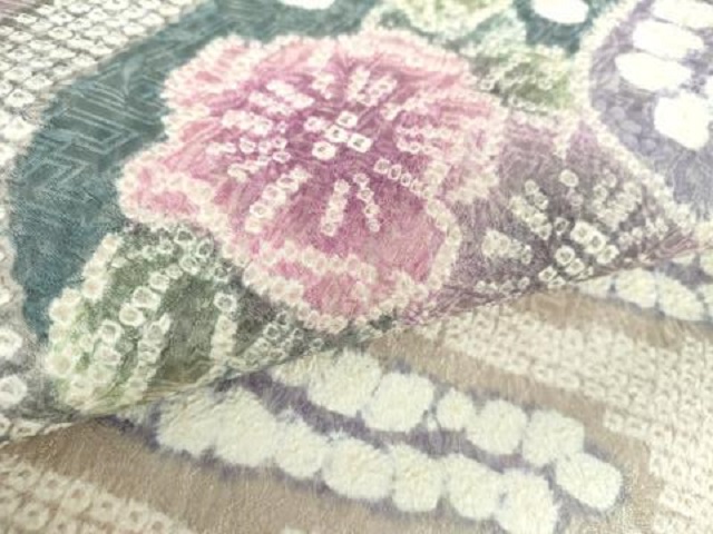 平和屋着物○名門 藤娘きぬたや・総絞り 九寸名古屋帯