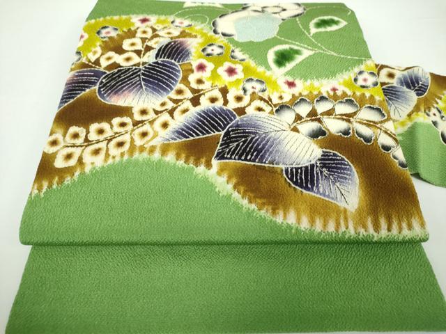 平和屋着物●九寸名古屋帯　絞り　辻が花　鬼しぼ縮緬　正絹　逸品　DAAX4331ps