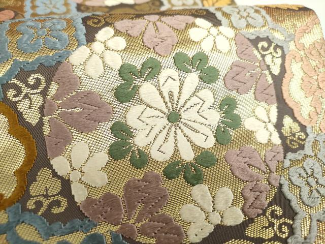 平和屋着物●六通柄袋帯　唐衣織　有職蜀江華文　正絹　逸品　DAAX4361ps 平和屋着物○六通柄袋帯 唐衣織 有職蜀江華文 正絹 逸品 DAAX4361ps