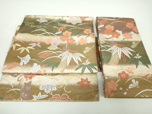 平和屋着物●つけ帯　唐織　吉祥花文　金銀糸　正絹　逸品　DAAX4367ps
