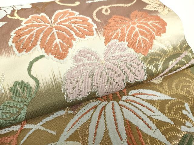 平和屋着物○つけ帯 唐織 吉祥花文 金銀糸 正絹 逸品 DAAX4367ps