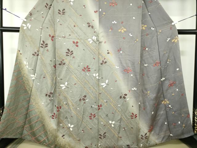 平和屋着物○訪問着 絞り 舞花文 暈し染め 金彩 正絹 逸品 DAAX4418ps