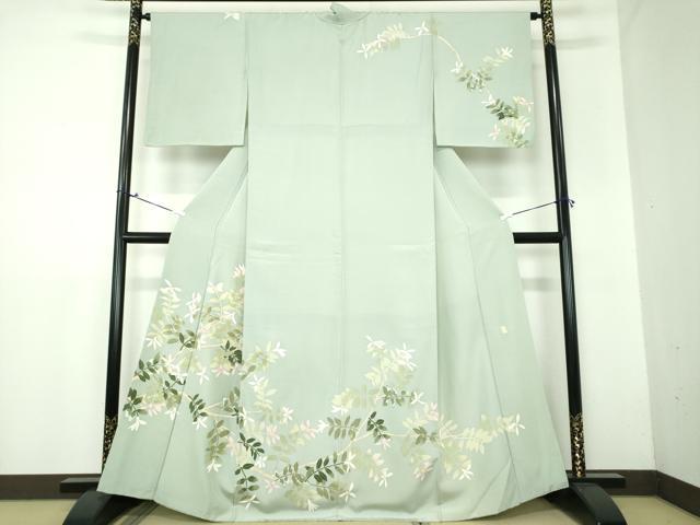 平和屋着物□極上 夏物 本場大島紬 夏大島 編格子 灰汁色地 さが美扱い