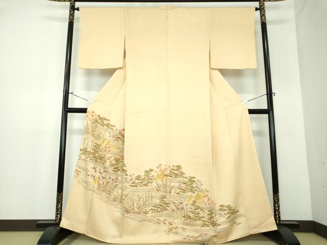 平和屋着物●豪華色留袖　刺繍　松竹梅　風景文　金彩　正絹　逸品　DAAX4449ps