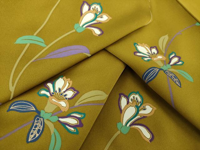 平和屋着物●上質な小紋　草花文　正絹　逸品　未使用　DAAX4454ps