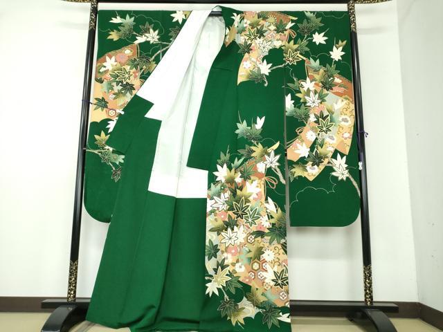 平和屋着物○極上 振袖 作家物 雲取り几帳花楓文 金彩 正絹