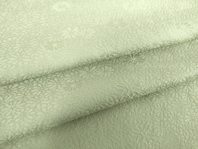 平和屋着物●上質な色無地　舞花地紋　青白橡色　正絹　逸品　DAAX4474ps
