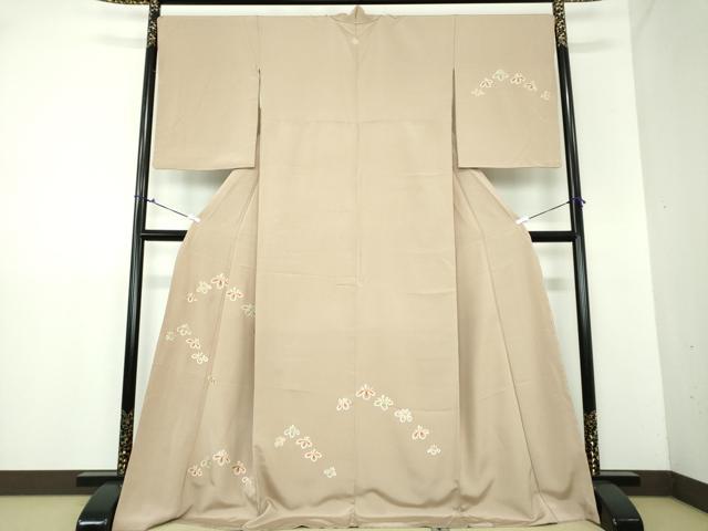 平和屋着物●訪問着　総刺繍　舞花文　金糸　ロング丈　正絹　逸品　DAAX4476ps