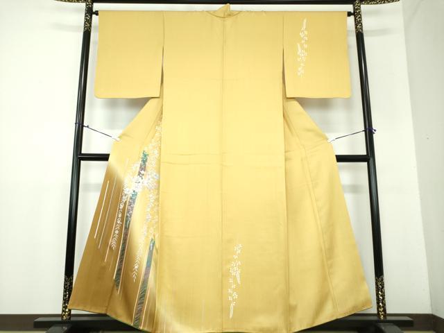 平和屋着物●訪問着　枝垂れ花　暈し染め　銀彩　正絹　逸品　DAAX4485ps