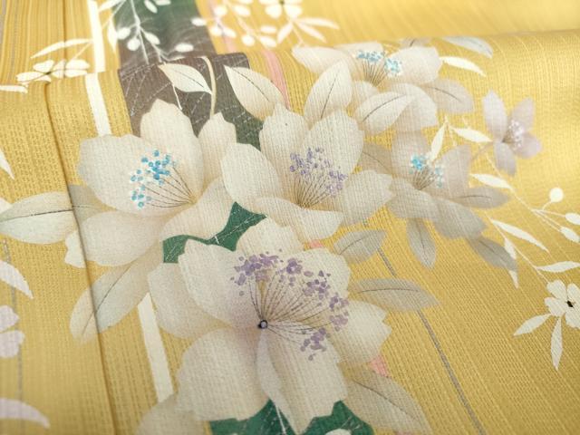 平和屋着物○訪問着 舞蝶花文 暈し染め 金彩 正絹 逸品