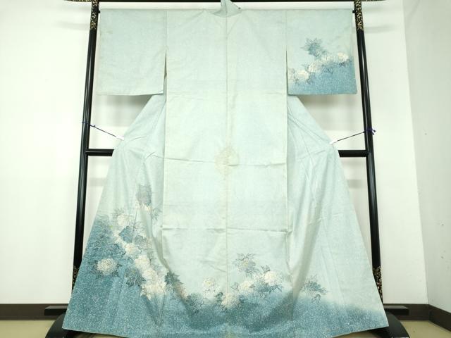 平和屋着物●本場染大島紬　訪問着　牡丹文　たたき染め　正絹　逸品　DAAX4503ps