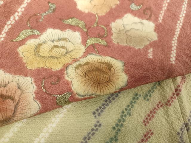 平和屋着物○十日町 名門 滝泰謹製 訪問着 絞り 吉祥花文 金銀