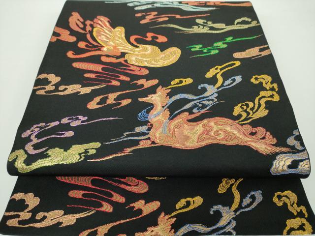 平和屋着物○澤屋重兵衛 六通柄袋帯 飛鳥文 金糸 引箔 正絹 逸品