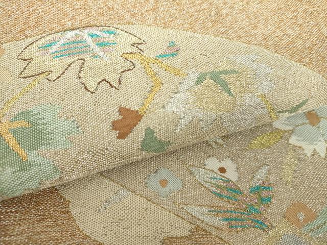 平和屋着物○明綴れ 太鼓柄袋帯 スリーシーズン帯 春 夏 秋 地