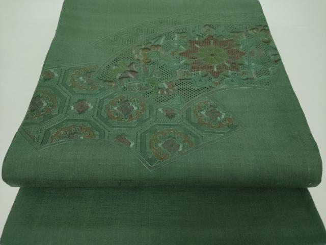 平和屋本店□極上 綿紬 単衣 斜線文 綿 黒地 逸品 DZAA4859kh5 紬