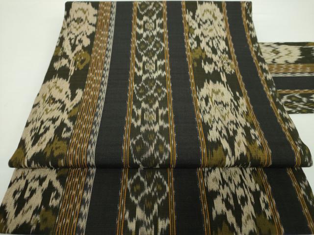 平和屋着物●九寸名古屋帯　イカット　花間道　綿　逸品　未使用　DAAX4607ps