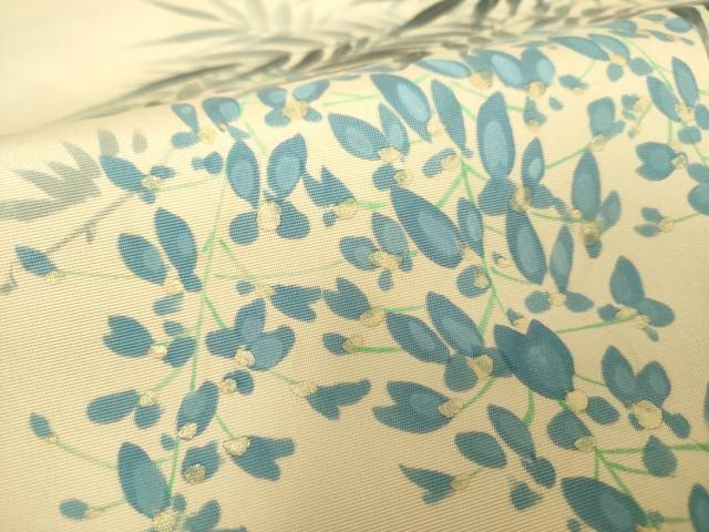 平和屋着物○塩瀬 九寸名古屋帯 手描き 藤花房 金彩 正絹 逸品 DAAX4614ps