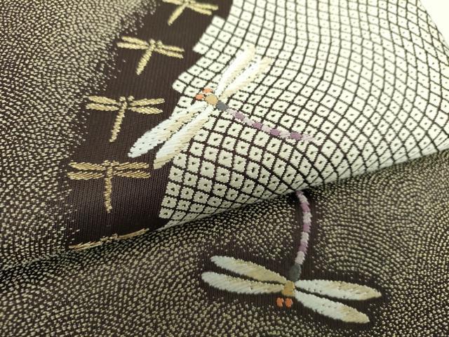 平和屋着物●九寸名古屋帯　唐織　蜻蛉　金糸　正絹　逸品　DAAX4635ps 平和屋着物○九寸名古屋帯 唐織 蜻蛉 金糸 正絹 逸品 DAAX4635ps