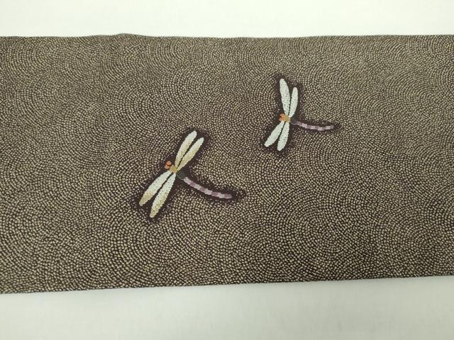 平和屋着物○九寸名古屋帯 唐織 蜻蛉 金糸 正絹 逸品 DAAX4635ps