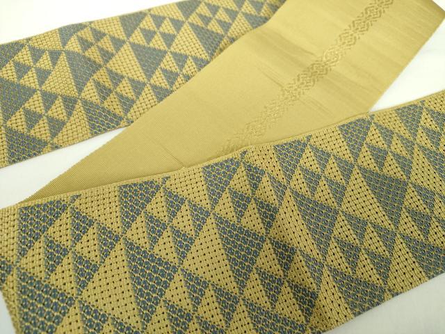 平和屋着物●男性　本場筑前博多織　両面　角帯　鱗文様　正絹　逸品　DAAX4650ps