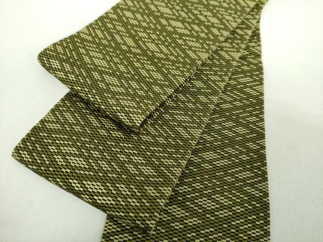 平和屋着物●男性　本場筑前博多織　角帯　菱文　正絹　逸品　未使用　DAAX4652ps
