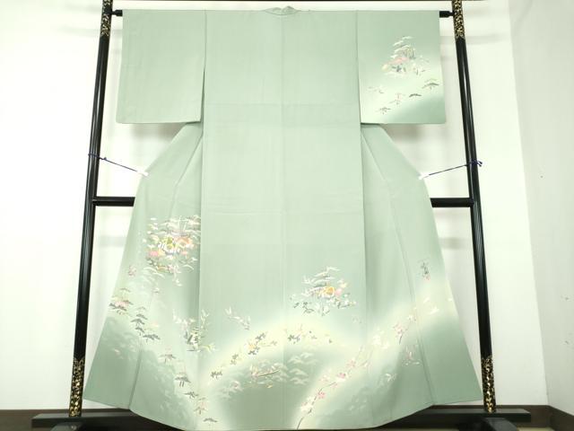 平和屋着物●京加賀友禅　百貫石峰　訪問着　風景花文　暈し染め　正絹　逸品　DAAX4670ps