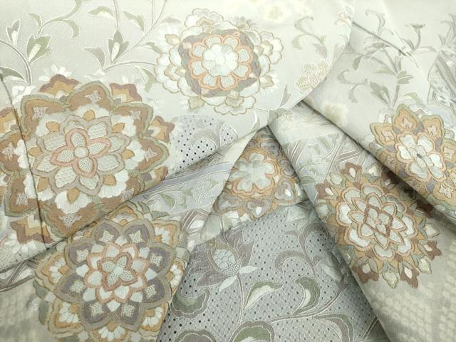 平和屋着物●中国三大刺繍　スワトウ相良刺繍　汕頭相良刺繍　総刺繍　訪問着　絞り　正倉院花文　金糸　正絹　逸品　DAAX4699ps