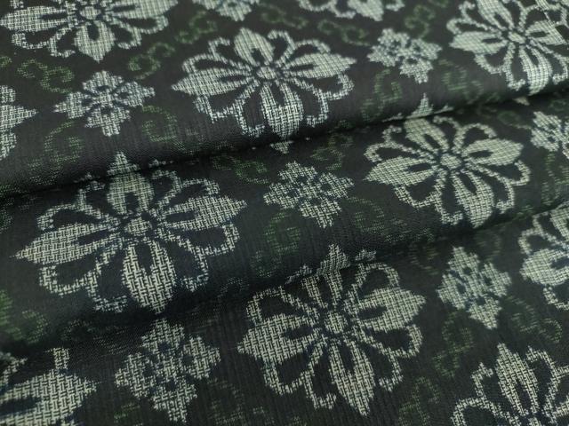 平和屋着物●本場大島紬　割り込み絣　花菱文　正絹　逸品　DAAX4703ps