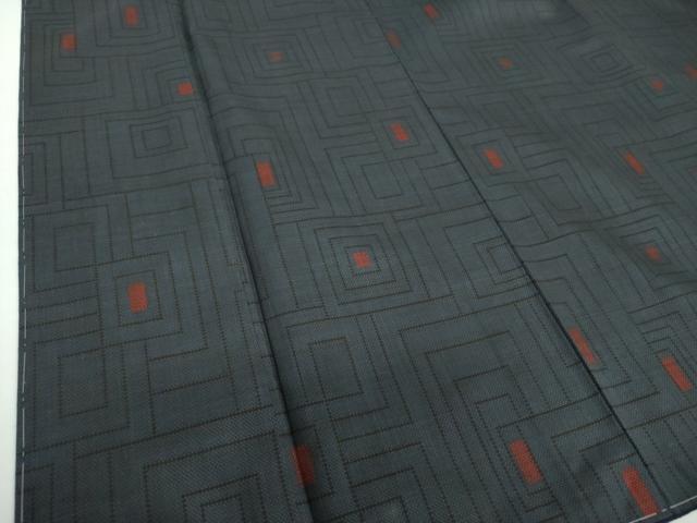 平和屋着物○本場大島紬 7マルキ 泥染 幾何学文様 勝秀磨紬謹製 保証書