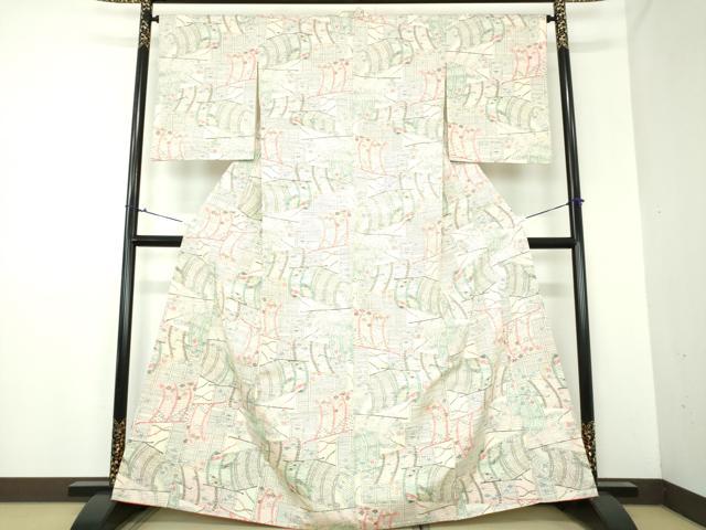 平和屋着物●上質な紬　御簾　正絹　逸品　DAAX4715ps