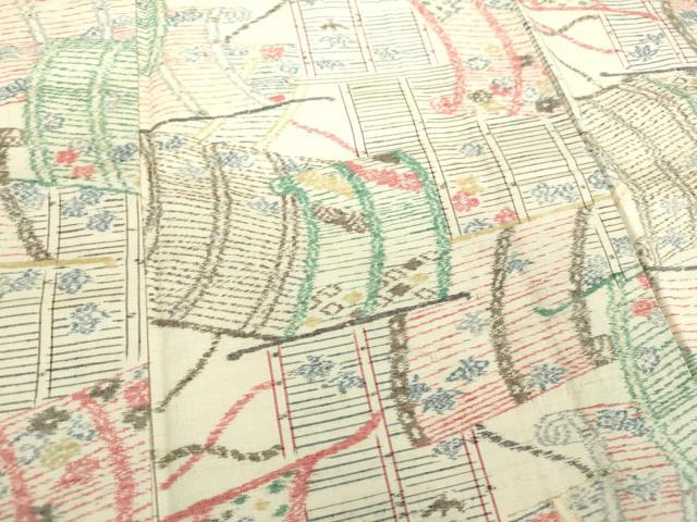 平和屋着物●上質な紬　御簾　正絹　逸品　DAAX4715ps