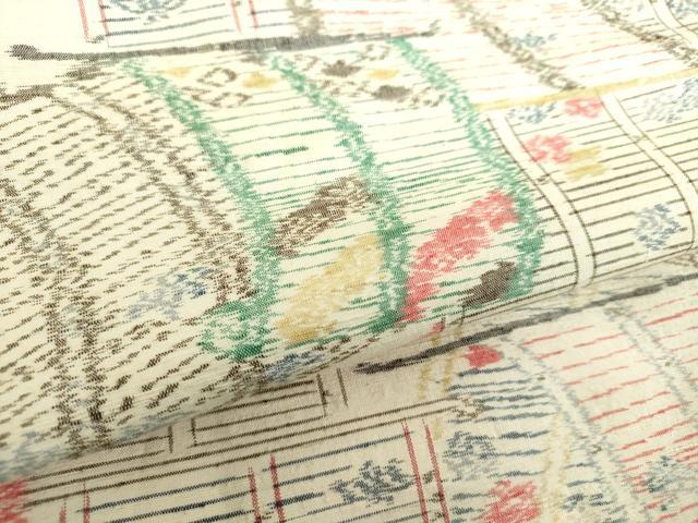 平和屋着物●上質な紬　御簾　正絹　逸品　DAAX4715ps