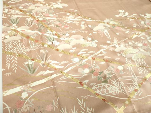 平和屋着物○銀座きしや 訪問着 駒刺繍 吉祥花文 金彩