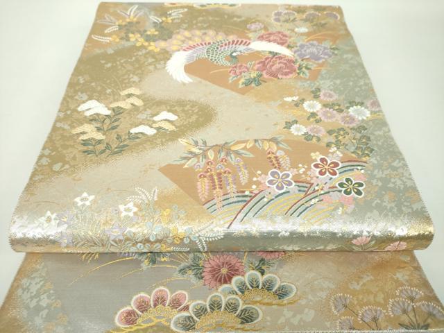 平和屋着物●西陣　長嶋成織物　ながしま帯　六通柄袋帯　唐織　地紙鳳凰花文　金銀糸　正絹　逸品　未使用　DAAX4740ps