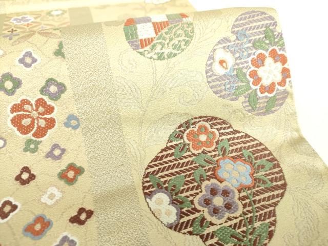 平和屋着物●両面　六通柄袋帯　唐織　花間道　金糸　正絹　逸品　DAAX4755ps 平和屋着物○両面 六通柄袋帯 唐織 花間道 金糸 正絹 逸品