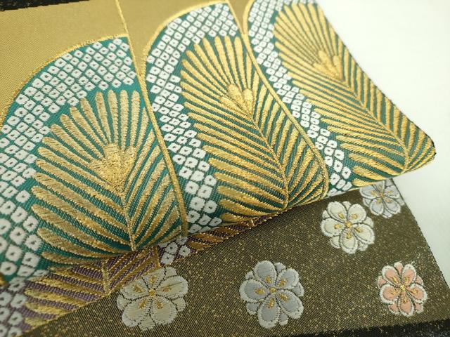 平和屋着物○西陣 長嶋成織物 ながしま帯 六通柄袋帯 松市松