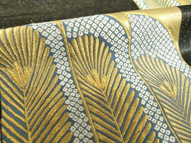 平和屋着物●西陣　長嶋成織物　ながしま帯　六通柄袋帯　松市松文　本金箔　瀞金錦　正絹　逸品　DAAX4762ps 平和屋着物○西陣 長嶋成織物 ながしま帯 六通柄袋帯 松市松