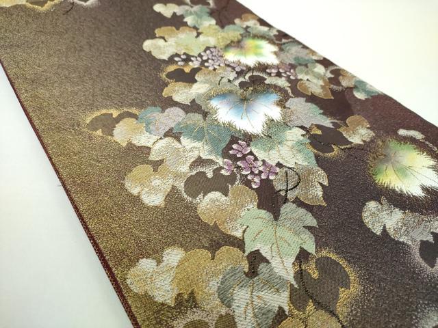 平和屋着物○六通柄袋帯 蔦の葉花文 金銀糸 やまと