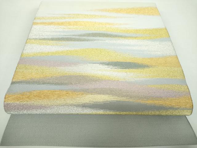 平和屋着物●爪掻き本綴れ　八寸名古屋帯　霞文　金銀糸　正絹　逸品　DAAX4816ps