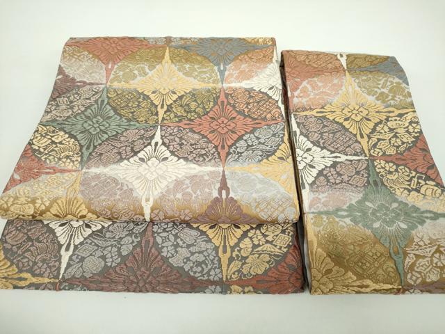 平和屋着物●西陣老舗　山城機業店　伊勢屋孝兵衛　つけ帯　唐織　七宝花文　金糸　正絹　逸品　DAAX4825ps