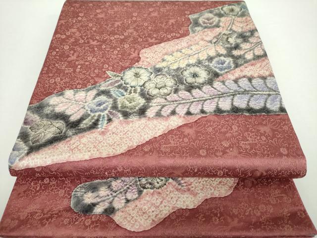 平和屋着物●樋熊哲也　訪問着　辻が花　絞り　手描き　太鼓柄袋帯　絞り　辻が花　金通し地　正絹　逸品　DAAX4829ps