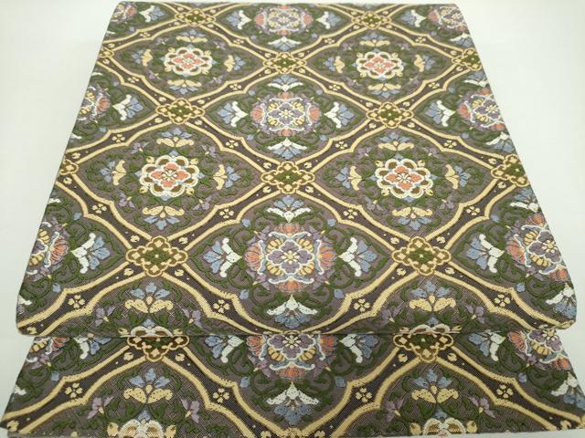 平和屋着物●六通柄袋帯　唐織　曼陀羅染華文　金糸　正絹　逸品　DAAX4834ps