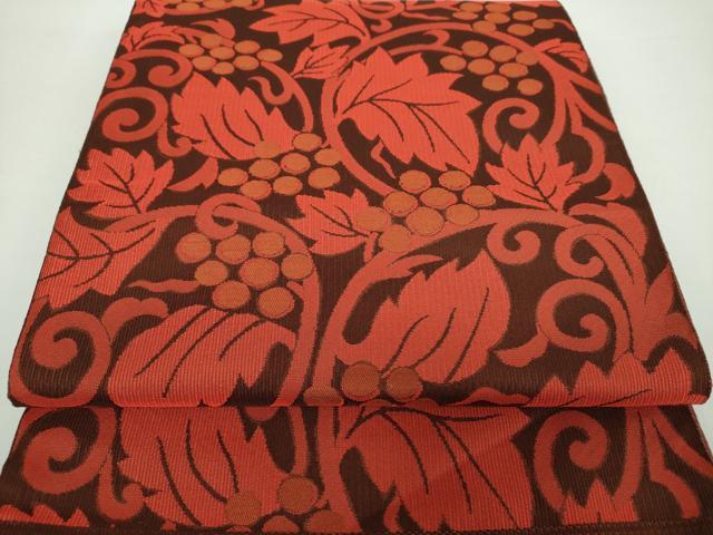 平和屋着物●名門木屋太　今河織物　全通柄袋帯　葡萄唐草文　正絹　逸品　未使用　DAAX4835ps